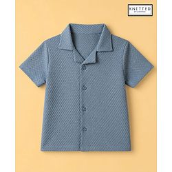 Babyhug 100% Cotton Knit Half sleeves Solid Shirts - Blue