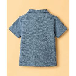 Babyhug 100% Cotton Knit Half sleeves Solid Shirts - Blue