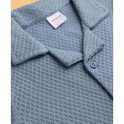Babyhug 100% Cotton Knit Half sleeves Solid Shirts - Blue
