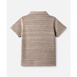 Babyhug 100% Cotton Knit Solid Structured Resort Collar Shirt with Half Sleeves - Tan