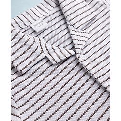 Babyhug 100% Cotton Knit Half Sleeves Resort Collar Striped Structured Shirt - White