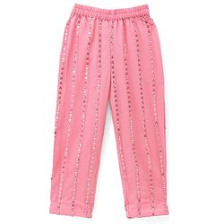 Babyhug Woven Net Three-Fourth Sleeves Sequinned Kurta & Pant Set With Dupatta - Peach