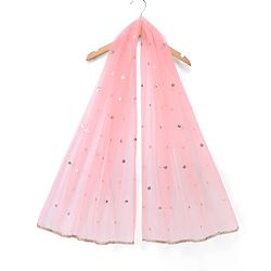 Babyhug Woven Net Three-Fourth Sleeves Sequinned Kurta & Pant Set With Dupatta - Peach