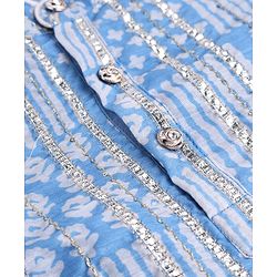 Babyhug Woven Full Sleeves Printed Kurta & Dhoti Set - Blue