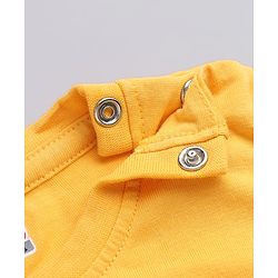 Babyhug 100% Cotton Knit Full Sleeves T-Shirt & Pyjama Night Suit with Tiger Print - Yellow