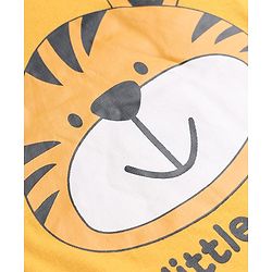 Babyhug 100% Cotton Knit Full Sleeves T-Shirt & Pyjama Night Suit with Tiger Print - Yellow