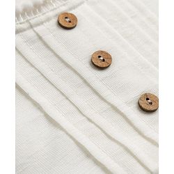 Babyhug Cotton Blend Woven Sleeveless Solid Kurti Salwar and Dupatta - White
