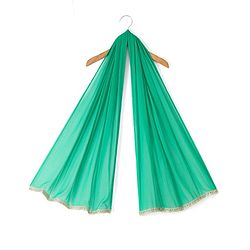 Babyhug Chanderi Woven Three-Fourth Sleeves Kurta & Gharara Set With Dupatta & Floral Embroidery - Green