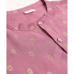 Babyhug Woven Blend Full Sleeves Embroidered Dhoti & Kurta Set - Purple