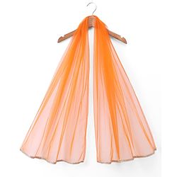 Babyhug Net Woven Embroidered Three-Fourth Sleeves Choli & Lehenga Set With Dupatta - Orange