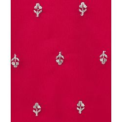 Babyhug Chiffon Three Fourth Sleeves Chinnon Floral Sequin Embroidered Lehenga Choli and Dupatta Set - Red