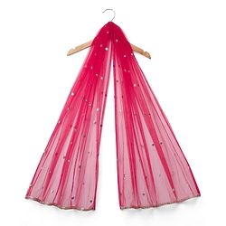 Babyhug Chiffon Three Fourth Sleeves Chinnon Floral Sequin Embroidered Lehenga Choli and Dupatta Set - Red
