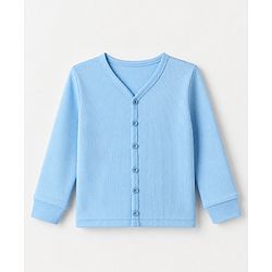 Babyhug Cotton Knit Full Sleeves Solid Thermal Inner Wear- Blue