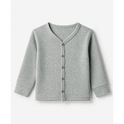 Babyhug Cotton Knit Full Sleeves Solid Thermal Inner Wear- Grey