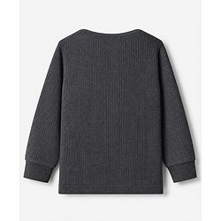 Babyhug Cotton Knit Full Sleeves Solid Thermal Inner Wear- Charcoal Grey