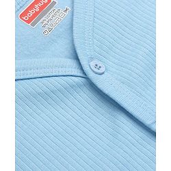 Babyhug Cotton Knit Full Sleeves Solid Thermal Set - Blue