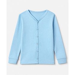 Babyhug Cotton Knit Full Sleeves Solid Thermal Set - Blue