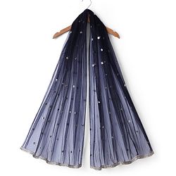 Babyhug Velvet Woven Lehenga Choli and Dupatta Set with Half Sleeves and Trees and Deer Embroidery in Navy Blue for 12-18 Months