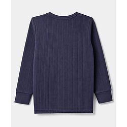 Babyhug Cotton Mix Knit Full Sleeves Front open Thermal Inner Wear - Navy Blue
