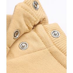 Babyhug Heavy Gauge Warm Fleece Knit Full Sleeves Sweatshirt With Bear Print & Applique - Beige
