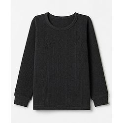 Babyhug Cotton Knit Full Sleeves Solid Thermal Inner Wear - Black