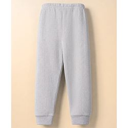 Babyhug Knit Full Sleeves Solid Pullover Vest & Pant Three Piece Thermal Inner Wear Set - Light Grey