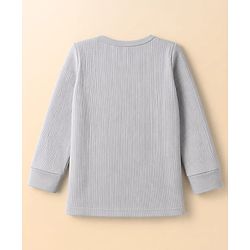 Babyhug Knit Full Sleeves Solid Pullover Vest & Pant Three Piece Thermal Inner Wear Set - Light Grey