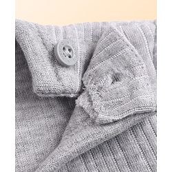 Babyhug Knit Full Sleeves Solid Pullover Vest & Pant Three Piece Thermal Inner Wear Set - Light Grey