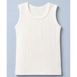 Babyhug Cotton Mix Knit SOLID Thermal Inner Wear Vest - Off White