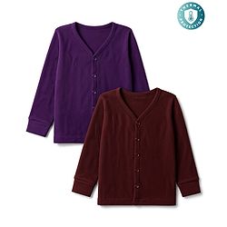 Babyhug Knit Full Sleeves Solid Thermal Inner Wear Vest Pack of 2 - Purple