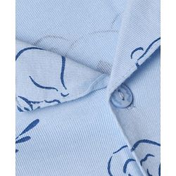 Babyhug 100% Cotton Knit Full Sleeves Co-Ords Shirt & Pyjama Night Suit with Koala Print - Light blue