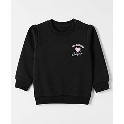 Babyhug Heavy Gauge 100% Cotton Terry Knit Full Sleeves Sweatshirt With Text Print Pack of 2 - Pink & Black
