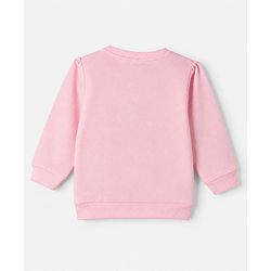 Babyhug Heavy Gauge 100% Cotton Terry Knit Full Sleeves Sweatshirt With Text Print Pack of 2 - Pink & Black
