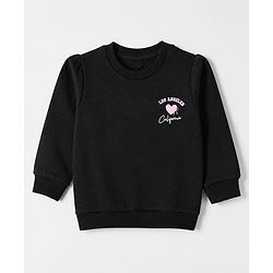 Babyhug Heavy Gauge 100% Cotton Terry Knit Full Sleeves Sweatshirt With Text Print Pack of 2 - Pink & Black
