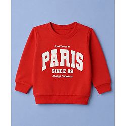 Babyhug Heavy Gauge Terry Knit Sweatshirt with Full Sleeves and Cherries Print Pack of 2 - Red & Cream