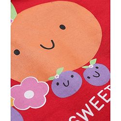 Babyhug 100% Cotton Terry Full Sleeves Sweatshirts With Fruits Print Pack of 2 - White & Red