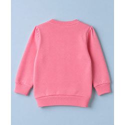 Babyhug 100% Cotton Fleece Knit Full Sleeves Heavy Gauge Sweatshirts With Amour C'Est La Vie Bow Print Pack Of 2 - Pink & Peach