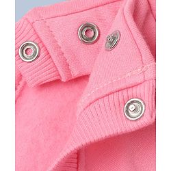 Babyhug 100% Cotton Fleece Knit Full Sleeves Heavy Gauge Sweatshirts With Amour C'Est La Vie Bow Print Pack Of 2 - Pink & Peach