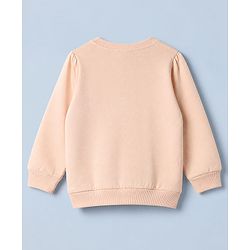 Babyhug 100% Cotton Fleece Knit Full Sleeves Heavy Gauge Sweatshirts With Amour C'Est La Vie Bow Print Pack Of 2 - Pink & Peach