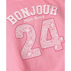 Babyhug 100% Cotton Fleece Knit Full Sleeves Heavy Gauge Sweatshirts With Amour C'Est La Vie Bow Print Pack Of 2 - Pink & Peach