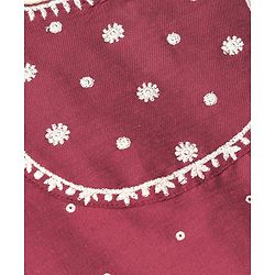 Babyhug Chiffon Woven Sleeveless Chinnon Foil Printed Choli & Lehenga Set With Dupatta Set - Maroon