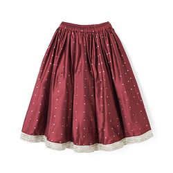 Babyhug Chiffon Woven Sleeveless Chinnon Foil Printed Choli & Lehenga Set With Dupatta Set - Maroon