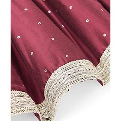 Babyhug Chiffon Woven Sleeveless Chinnon Foil Printed Choli & Lehenga Set With Dupatta Set - Maroon