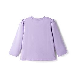Babyhug Disney Single Jersey Knit Full Sleeves T-Shirt & Pyjama Night Suit Set With Minnie Mouse Graphic Text & Polka Dot Print - Lavender