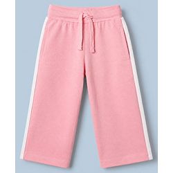 Babyhug 100% Cotton Terry Knit Full Sleeves Striped Top and Pant Set - Pink