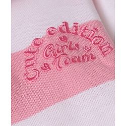 Babyhug 100% Cotton Terry Knit Full Sleeves Striped Top and Pant Set - Pink
