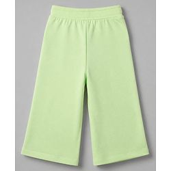 Babyhug 100% Cotton Terry Knit Full Sleeves Top & Pant Set With Floral Embroidery - Limegreen