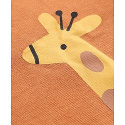 Babyhug 100% Cotton Interlock Knit T-Shirts with Full Sleeves and Giraffe Elephant & Jungle Safari Theme Print Pack of 3 - Light Blue Cream & Orange