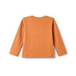 Babyhug 100% Cotton Interlock Knit T-Shirts with Full Sleeves and Giraffe Elephant & Jungle Safari Theme Print Pack of 3 - Light Blue Cream & Orange