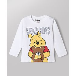 Babyhug Disney Single Jersey Knit Full Sleeves T-Shirt & Pyjama Night Suit with Winnie the Pooh Graphics - White